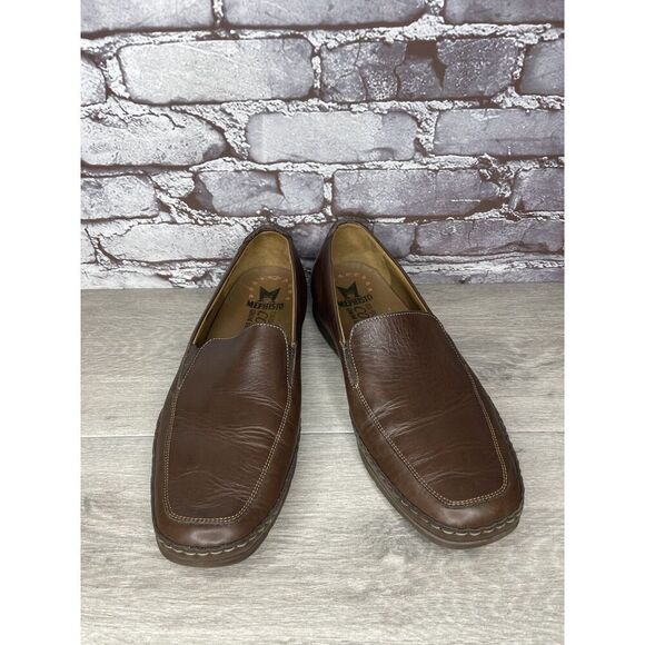 Mephisto Brown Leather Slip On Moc Cool Air Driving Loafers Men Sz 10.5M US/44EU - Picture 14 of 16